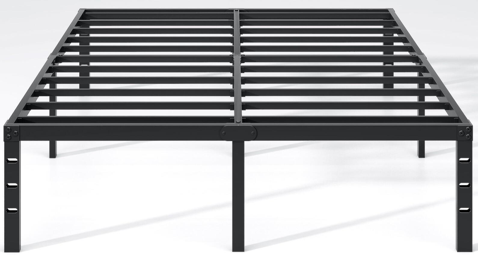 Metal Bed Frame,Full Size Bed Frame with Storage Space,Heavy Duty Sturdy Mattress Foundation,Easy Assembly,No Box Spring Needed, Black,18 Inch, Full - Image 5