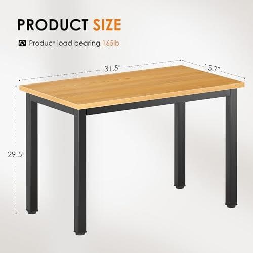 Desk - 31.5 Inch Small Computer Desk for Home Office -Writing Table for Small Spaces White - Image 4