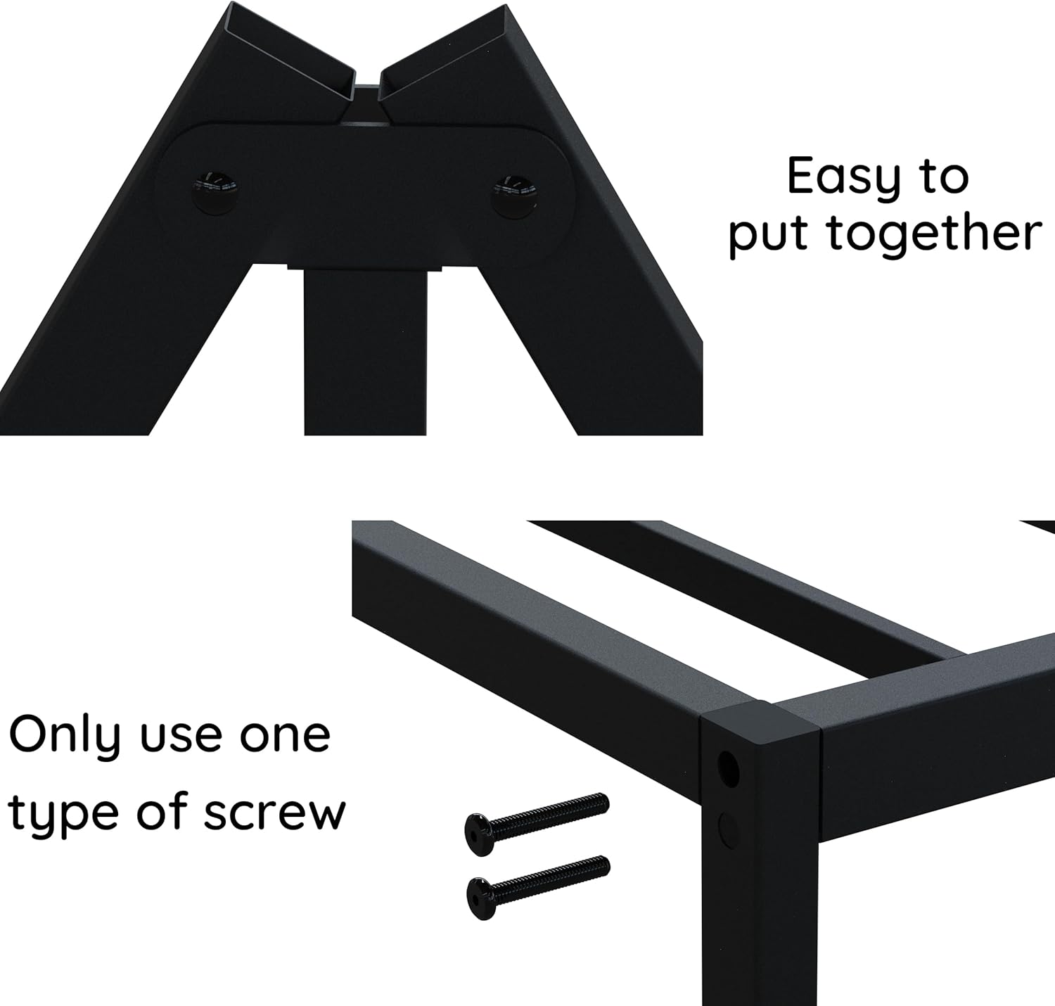 12 Inch King Bed Frame with Rounded Corner Legs, 2000 LBS Heavy Duty Metal King Size Platform Bed Frame No Box Spring Needed, Noise Free, Easy Assembly, Black King 12 Inch - Image 1