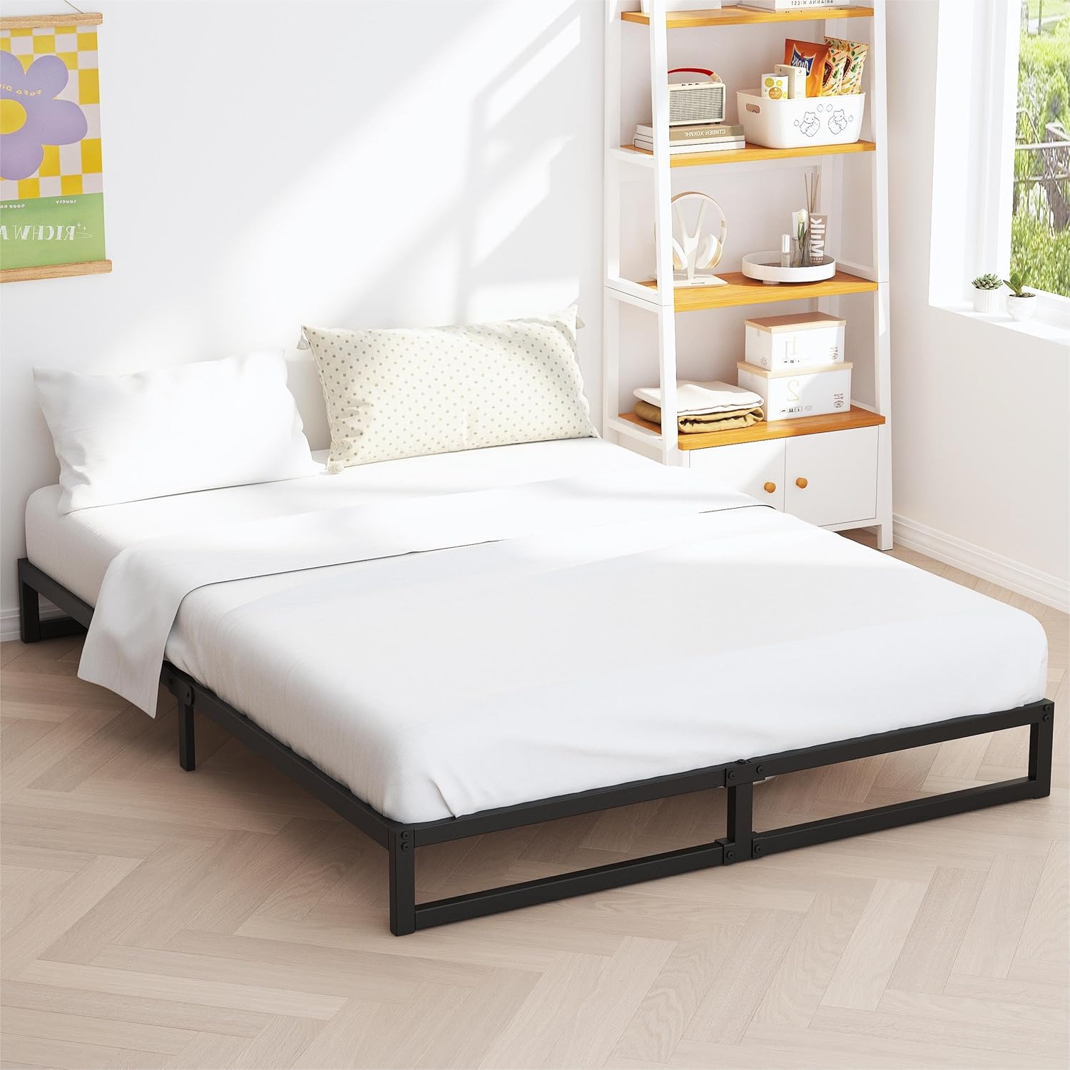12 Inch King Bed Frame with Rounded Corner Legs, 2000 LBS Heavy Duty Metal King Size Platform Bed Frame No Box Spring Needed, Noise Free, Easy Assembly, Black King 12 Inch - Image 3
