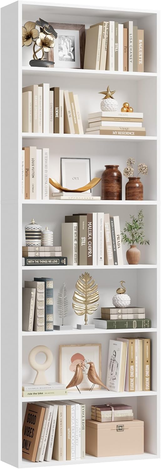 82 Tall Bookshelf 7-Tier Open Shelves Bookcase - Image 1