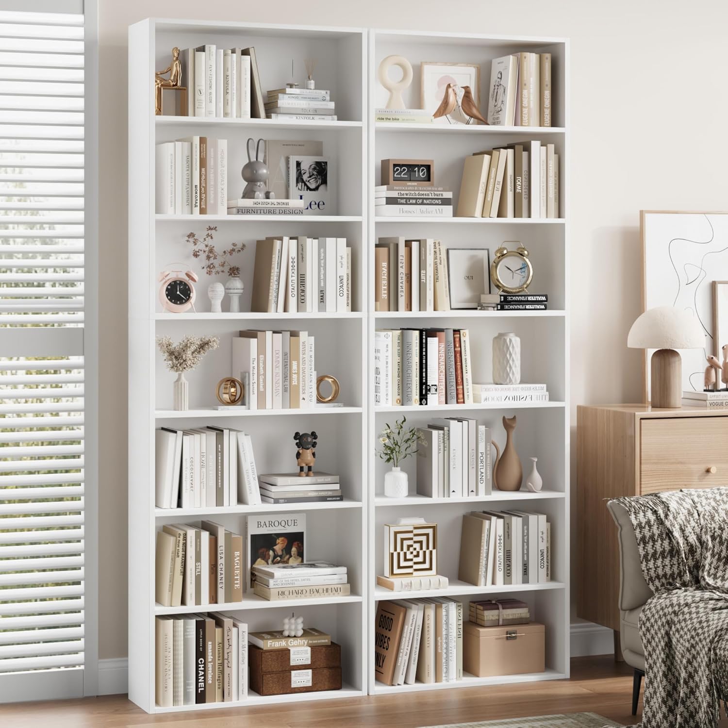 82 Tall Bookshelf 7-Tier Open Shelves Bookcase - Image 2