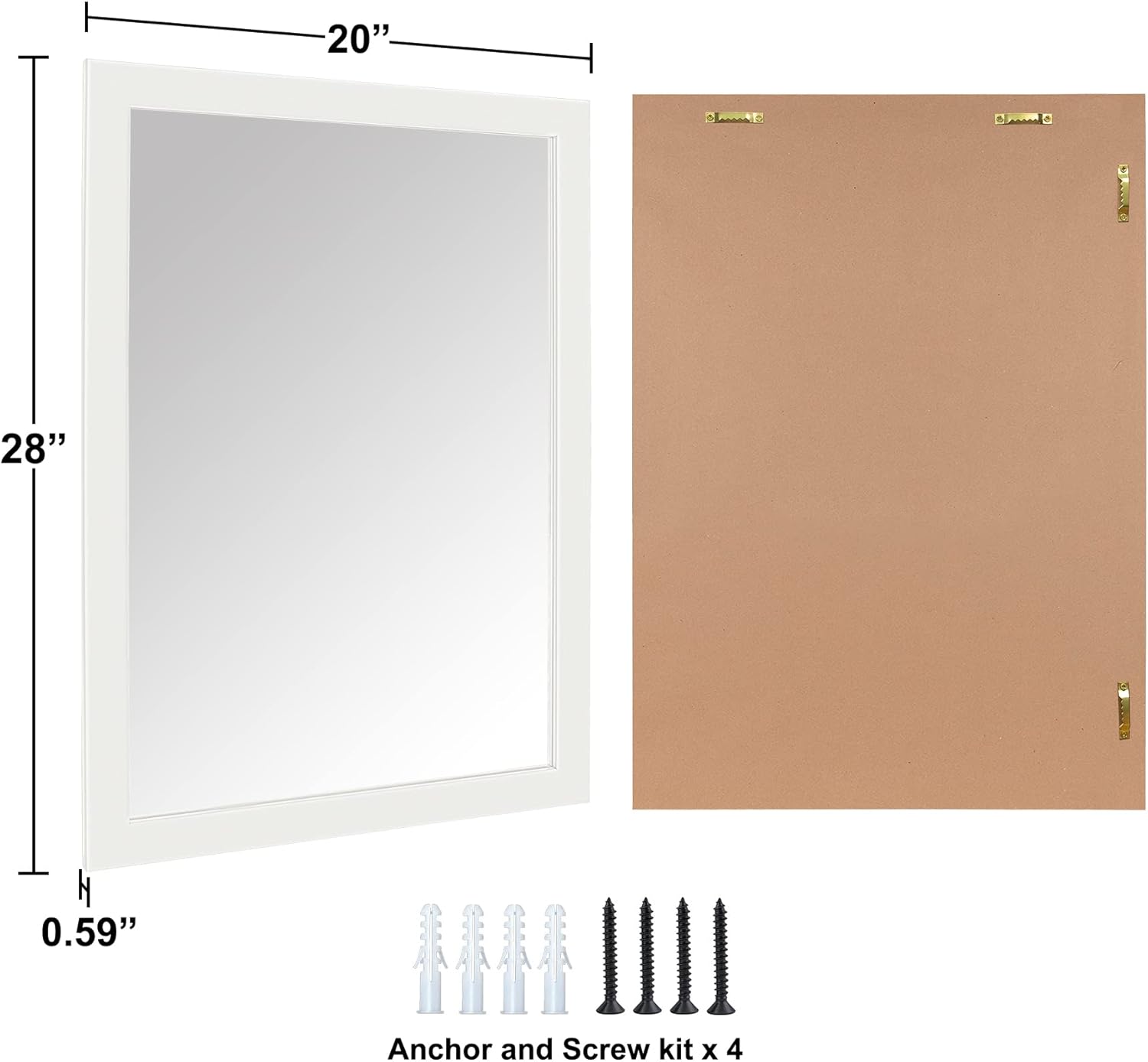 Wall Mirror 20" x 28" for Bathroom, Bedroom, Entryway, Living Room, White - Image 2