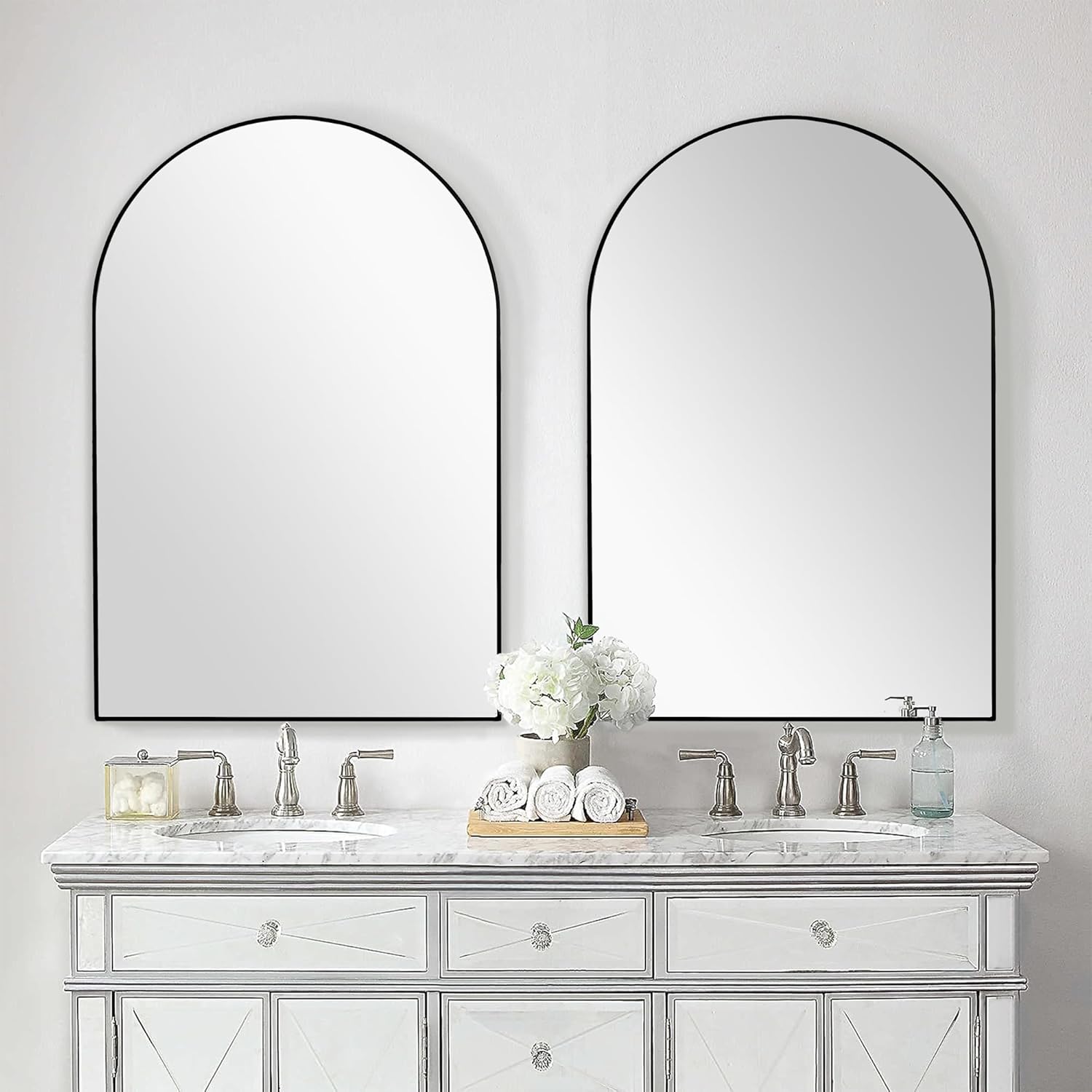 Black Arch Wall Mirror – Modern Metal Frame - Image 2