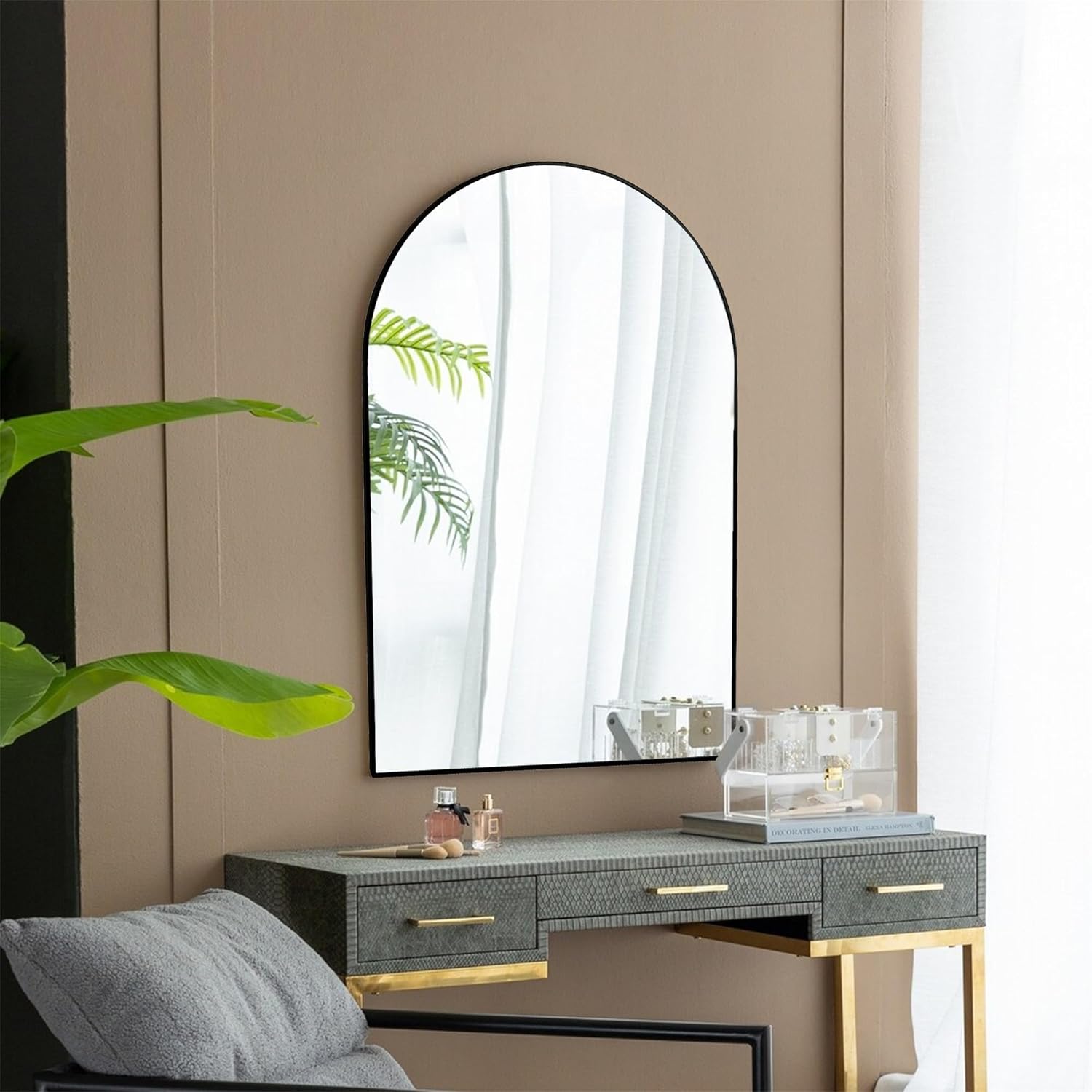 Black Arch Wall Mirror – Modern Metal Frame - Image 3