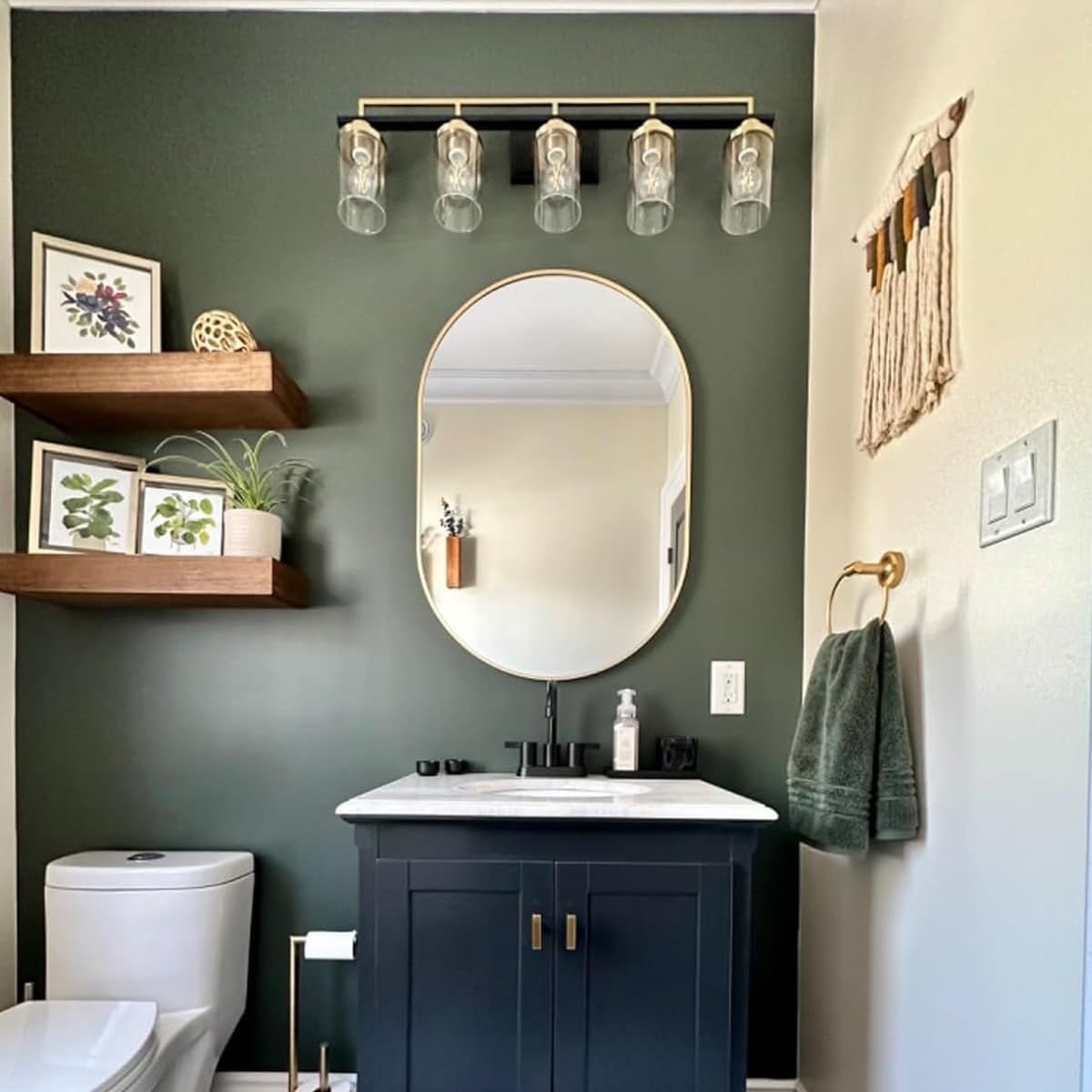 Oval Bathroom Mirror Capsule Wall Vanity Mirror, 20"x30" Pill Mirrors Wall Mounted Mirror, Large Modern Mirror with Gold Metal Frame, Decor for Entryway, Bedroom, Living Room - Image 3