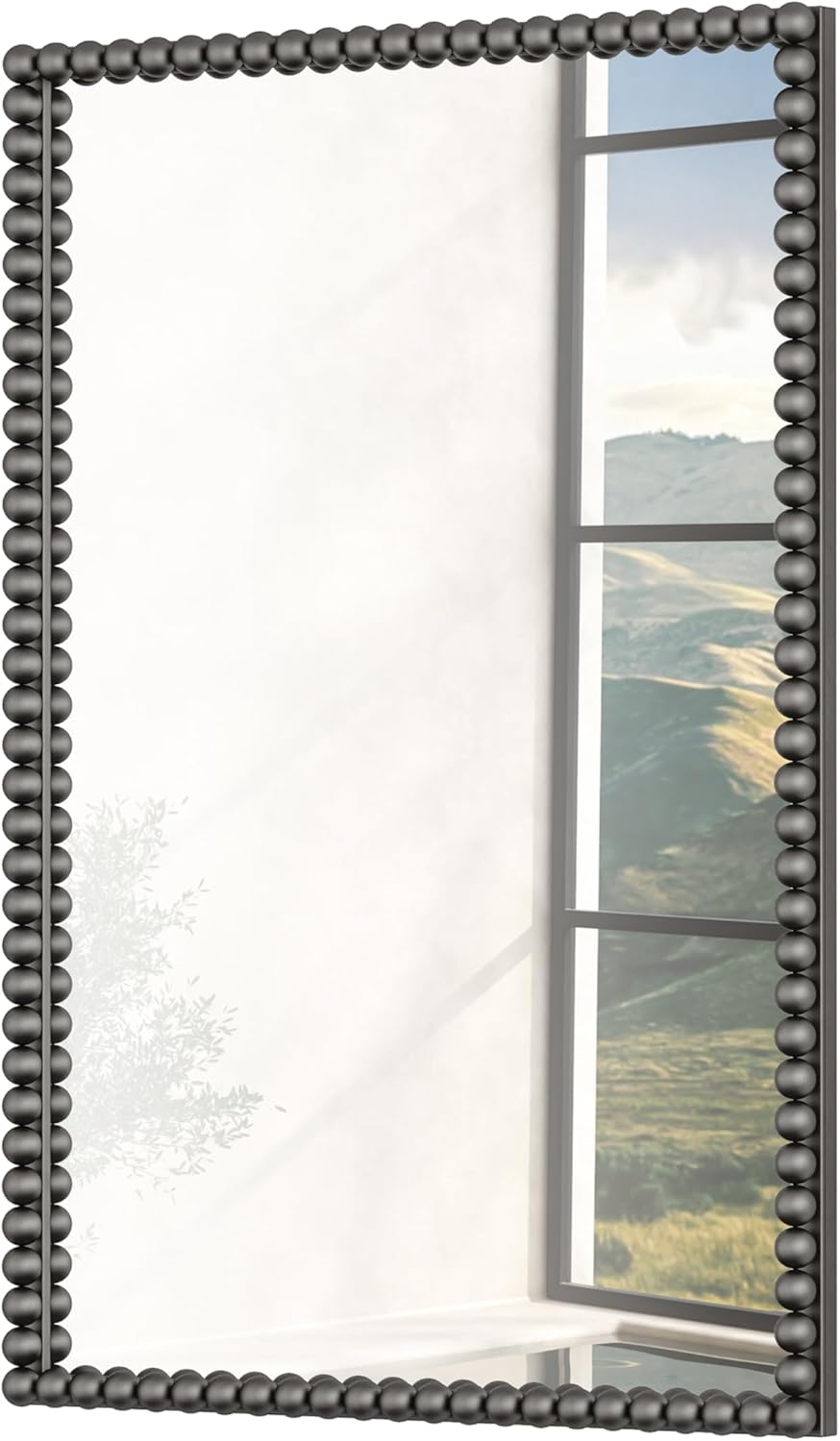 21 * 31" Rectangle Grey Wall Mounted Mirror, Wall Decor, w/Metal Frame for Bathroom, Bedroom, Entryway, Modern & Contemporary Decorate Wall Mirror - Image 1