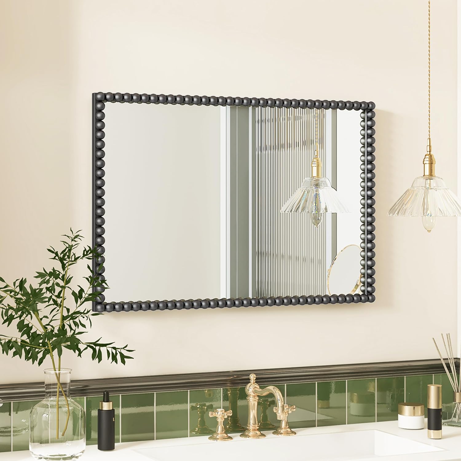 21 * 31" Rectangle Grey Wall Mounted Mirror, Wall Decor, w/Metal Frame for Bathroom, Bedroom, Entryway, Modern & Contemporary Decorate Wall Mirror - Image 5